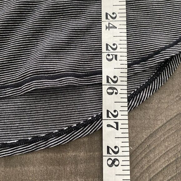 Athleta Black White Micro Stripe Shanti Long Sleeve Athleisure Top Shirt Size S‎ - Picture 13 of 16